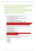 Idaho Tilt-Up Concrete Contractor Exam  Questions And Correct Answers  &lpar;Verified Answers&rpar; Plus Rationales 2026  Q&A &vert; Instant Download Pdf