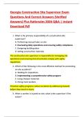 Georgia Construction Site Supervisor Exam  Questions And Correct Answers &lpar;Verified  Answers&rpar; Plus Rationales 2026 Q&A &vert; Instant  Download Pdf 