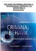 Criminal Behavior&colon; A Psychological Approach &lpar;11th Edition&rpar; &ndash; Test Bank&comma; ISBN 978-0134163741 &ndash; Practice Questions and Exam Preparation Material