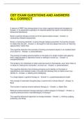 CBT EXAM QUESTIONS AND ANSWERS ALL CORRECT 