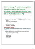 Texas Massage Therapy Licensing Exam Questions And Correct Answers &lpar;Verified Answers&rpar; Plus Rationales 2025 Q&A &vert; Instant Download Pdf