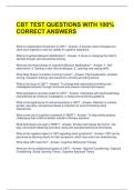 CBT TEST QUESTIONS WITH 100&percnt; CORRECT ANSWERS 