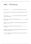 NRSG 257 Final Exam Questions and Answers