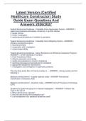 Latest Version &lpar;Certified  Healthcare Constructor&rpar; Study  Guide Exam Questions And  Answers 2026&sol;2027 
