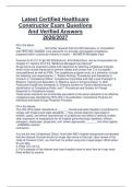 Latest Certified Healthcare  Constructor Exam Questions  And Verified Answers  2026&sol;2027
