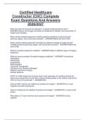 Certified Healthcare  Constructor &lpar;CHC&rpar; Complete  Exam Questions And Answers  2026&sol;2027