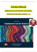 Solution Manual for Employment Law for Business&comma; 10th Edition &lpar;Chapters 1&ndash;16&rpar; &ndash; Verified Solutions 2026