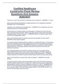 Certified Healthcare  Constructor Exam Review  Questions And Answers  2026&sol;2027
