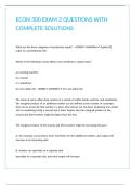 ECON 300 EXAM 2 QUESTIONS WITH COMPLETE SOLUTIONS