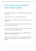 ECON 300 FINAL EXAM QUESTIONS WITH CORRECT ANSWERS