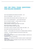 SHS 250 FINAL EXAM QUESTIONS AND SOLVED ANSWERS