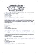 Certified Healthcare  Constructor Practice Test  Questions And Correct  Answers 2026&sol;2027 