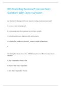 BCS Modelling Business Processes Exam Questions With Correct Answers 