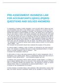 PRE-ASSESSMENT&colon; BUSINESS LAW FOR ACCOUNTANTS &lpar;QDO1&rpar; &lpar;PQDO&rpar; QUESTIONS AND SOLVED ANSWERS