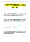 Hospital orientation exam UPDATED  Study Guide QUESTIONS AND CORRET  ANSWSER