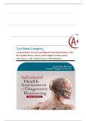 Test Bank Complete&lowbar; Advanced Health Assessment and Diagnostic Reasoning 5th Edition&comma; &lpar;2024&rpar; By Jacqueline Rhoads and Sandra Wiggins Petersen All Chapters 1-18&vert; Verified Answers With Rationale