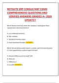 NetSuite ERP Consultant Exam 2026 &ndash; Comprehensive Q&A&comma; Verified Answers&comma; Graded A&plus; &ndash; 