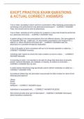 EXCPT PRACTICE EXAM QUESTIONS & ACTUAL CORRECT ANSWERS