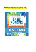 Complete testbank forDavis Advantage Basic Nursing&colon; Thinking&comma; Doing&comma; and Caring 3rd Edition Treas Wilkinson Test Bank&sol; All chapters Covered