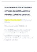 BIOD 102 EXAM1 QUESTIONS AND  DETAILED CORRECT ANSWERS PORTAGE LEARNING GRADED A&period; 