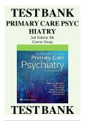 TEST BANK For Primary Care Psychiatry&comma; 2nd Edition by Robert McCarron&comma; Glen Xiong&comma; Verified Chapters 1 - 26&comma; Newest Update 2026