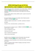 HTH 150 Final Exam ACTUAL  QUESTIONS AND CORRECT ANSWERS 