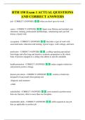 HTH 150 Exam 1 ACTUAL QUESTIONS  AND CORRECT ANSWERS 