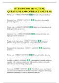 HTH 150 Exam one ACTUAL  QUESTIONS AND CORRECT ANSWERS 