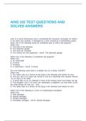 AINS 102 TEST QUESTIONS AND SOLVED ANSWERS