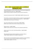 CIP 1 TEST QUESTIONS WITH CORRECT ANSWERS