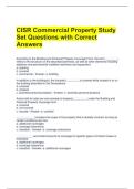 CISR Commercial Property Study Set Questions with Correct Answers 