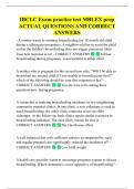 IBCLC Exam practice test MBLEX prep  ACTUAL QUESTIONS AND CORRECT  ANSWERS 