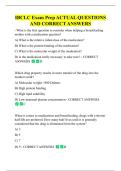 IBCLC Exam Prep ACTUAL QUESTIONS  AND CORRECT ANSWERS 
