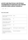 ACUTE CARE PRACTICUM II NR 575 EXAM  COMPREHENSIVE QUESTIONS AND VERIFIED ANSWERS &lpar;2025&rpar; ALREADY GRADED A&plus;
