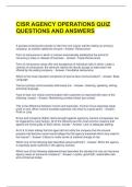 CISR AGENCY OPERATIONS QUIZ QUESTIONS AND ANSWERS 