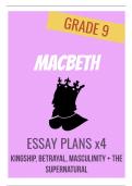 Grade 9 'Macbeth' Essay Plans - GCSE &vert; 800&plus; words
