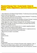Physical Therapy Test 1 Study Guide- Vision & Mission&comma; Roles&comma; Regulations&comma; and Core Values of PTs & PTAs&period;pdf