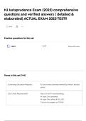 NJ Jurisprudence Exam &lpar;2025&rpar; comprehensive questions and verified answers &lpar; detailed & elaborated&rpar; ACTUAL EXAM 2025 TEST&excl;&excl;