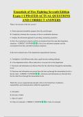 Essentials of Fire Fighting Seventh Edition  Exam 1 UPDATED ACTUAL QUESTIONS  AND CORRECT ANSWERS