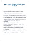 NWCA CCMA - CERTIFICATION EXAM REVIEW