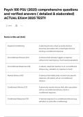 Psych 100 PSU &lpar;2025&rpar; comprehensive questions and verified answers &lpar; detailed & elaborated&rpar; ACTUAL EXAM 2025 TEST&excl;&excl;