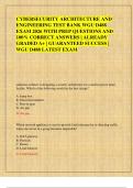 CYBERSECURITY ARCHITECTURE AND  ENGINEERING TEST BANK WGU D488  EXAM 2026 WITH PREP QUESTIONS AND  100&percnt; CORRECT ANSWERS &vert; ALREADY  GRADED A&plus; &vert; GUARANTEED SUCCESS &vert;  WGU D488 LATEST EXAM