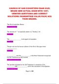 CHURCH OF GOD EXHORTERS Exam &vert;QUESTIONS & ANSWERS&vert; already graded A&plus; &lpar;COMPLETE BUNDLE&rpar; UPDATED&excl;&excl;&excl;