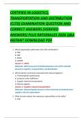 CERTIFIED IN LOGISTICS&comma;  TRANSPORTATION AND DISTRIBUTION  &lpar;CLTD&rpar; EXAMINATION QUESTION AND  CORRECT ANSWERS &lpar;VERIFIED  ANSWERS&rpar; PLUS RATIONALES 2026 Q&A  INSTANT DOWNLOAD PDF 