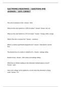 ELECTRONICS RESISTANCE &vert; QUESTIONS AND ANSWERS &vert; 100&percnt; CORRECT