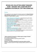 NEVADA &lpar;NV&rpar; COLLECTION AGENCY MANAGER  EXAM &ndash; 2025&sol;2026 &vert; REAL QUESTIONS WITH  ANSWERS & RATIONALES &vert; PDF FREE DOWNLOAD 