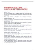 STATISTICAL DATA TYPES QUESTIONS CORRECT ANSWERS