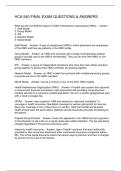 HCA 540 FINAL EXAM QUESTIONS & ANSWERS