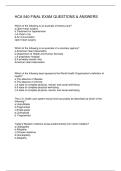 HCA 540 FINAL EXAM QUESTIONS & ANSWERS