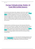 Portage Pathophysiology Module 10 Exam With Verified Answers